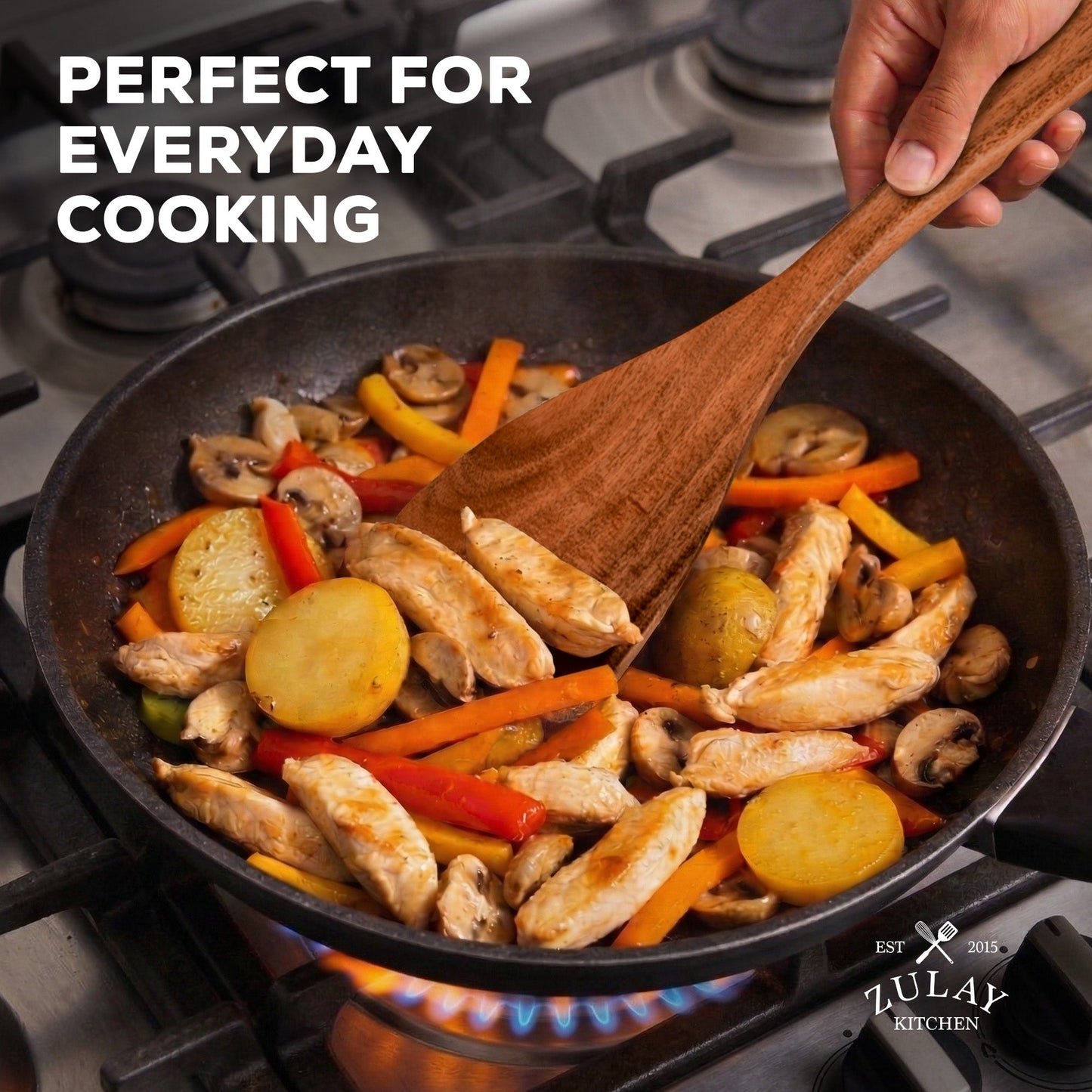 Set completo utensilios teca cocina profesional