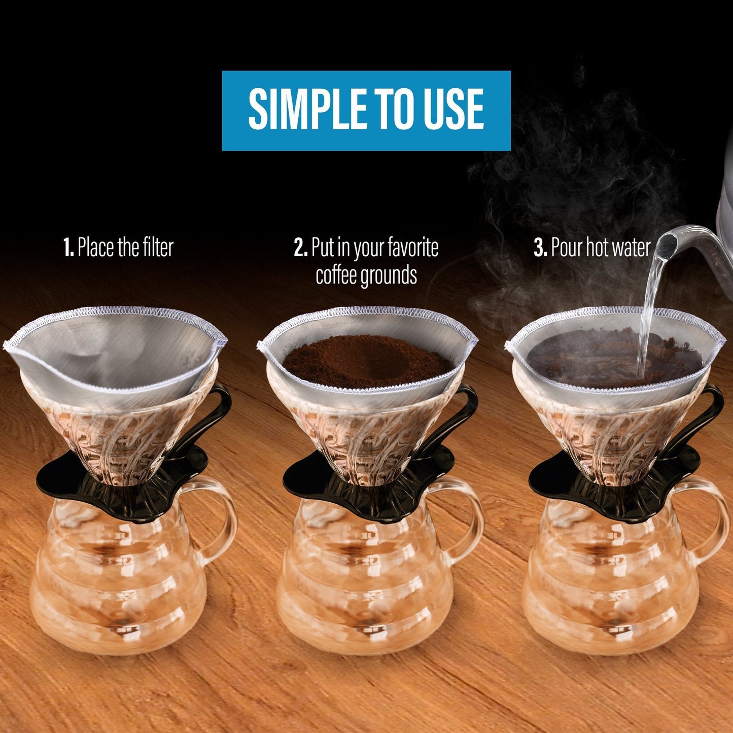 Filtro café reutilizable limpieza fácil