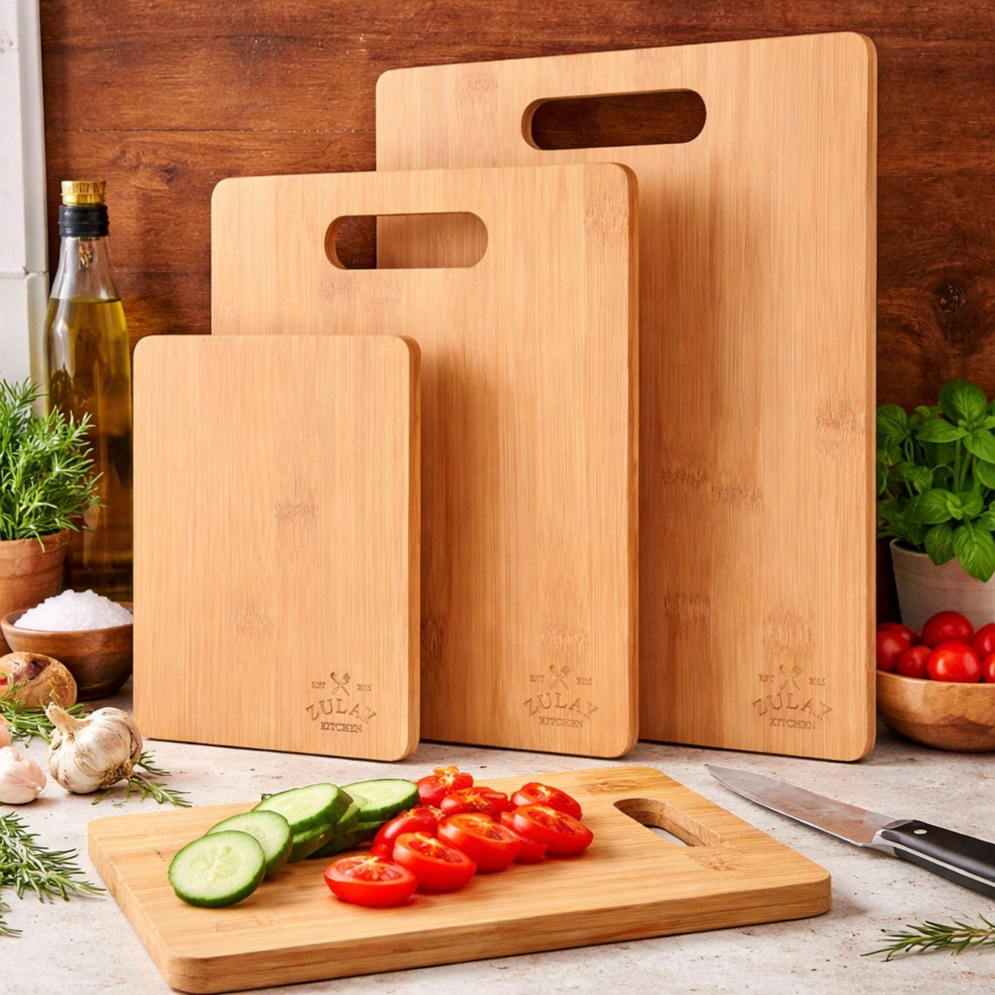 Set tablas bambú antibacteriano pre-engrasadas