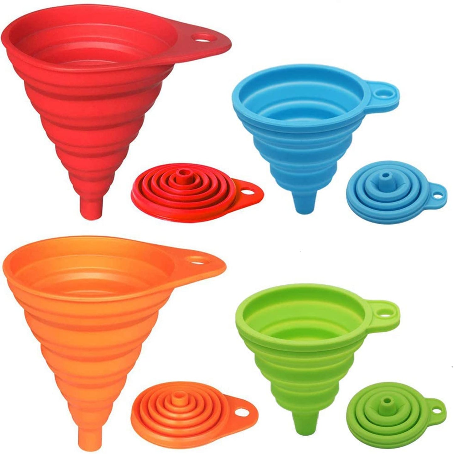 Set 4 embudos silicona plegables colores