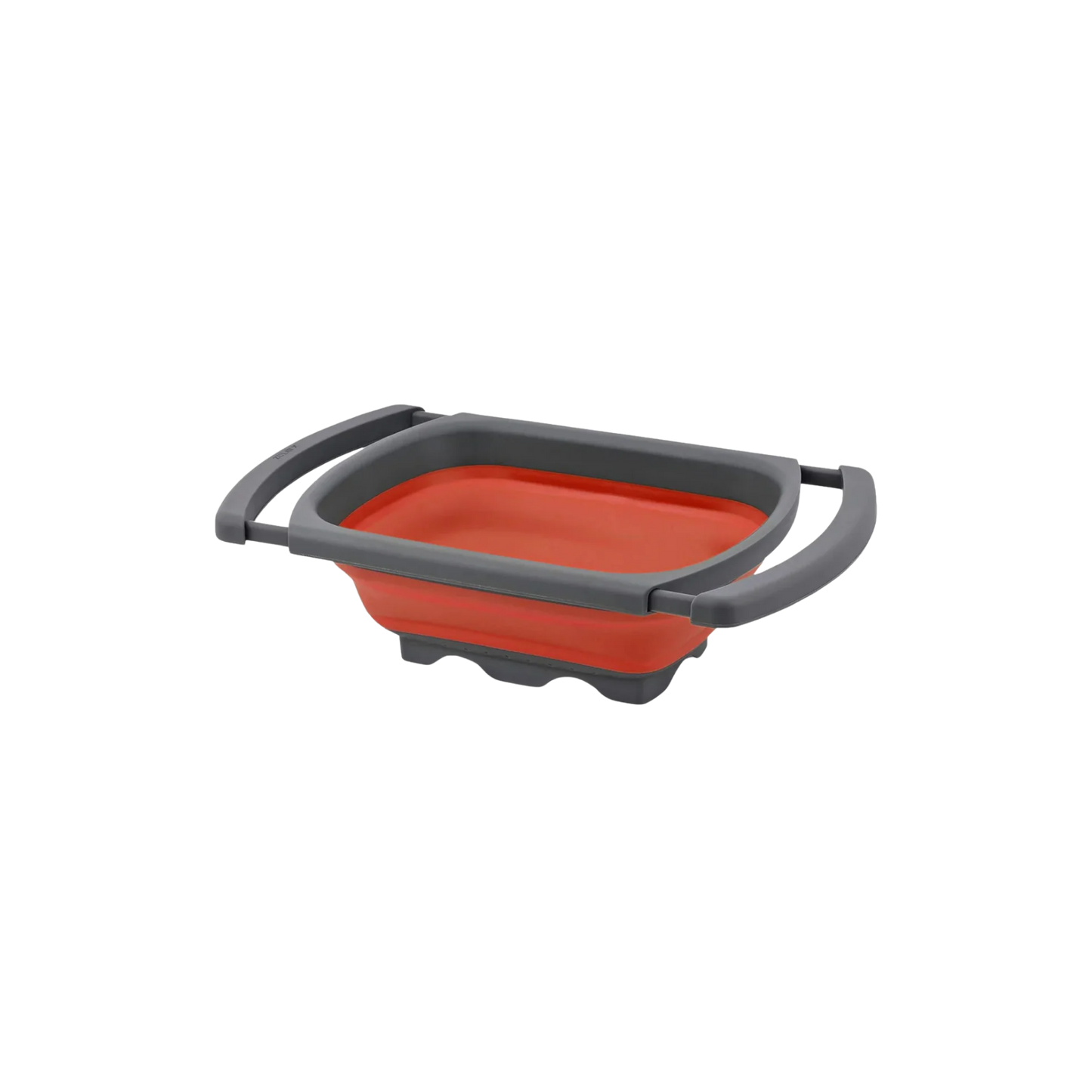 Colador plegable silicona rojo asas extensibles