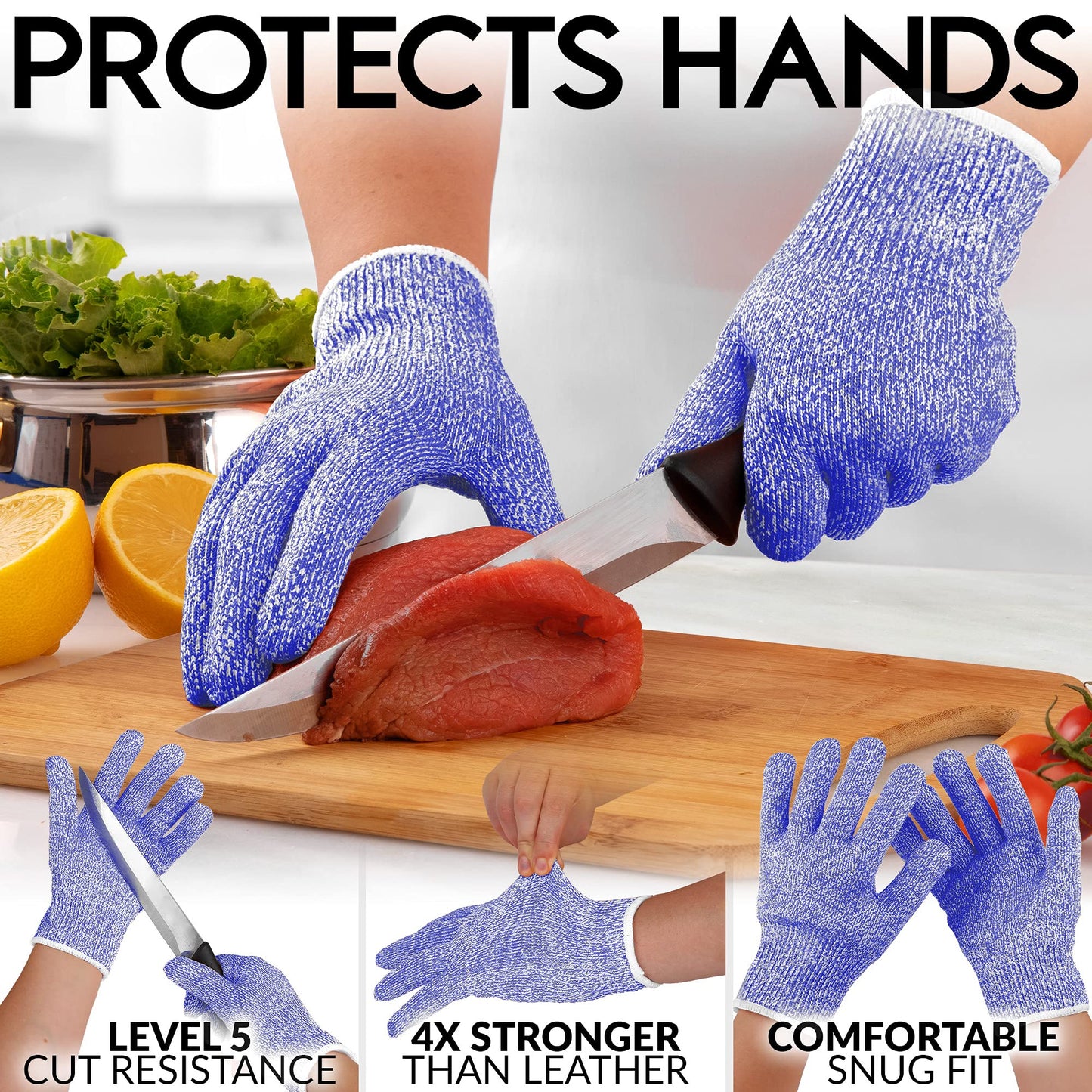 Guantes anticorte uso cocina según certificado