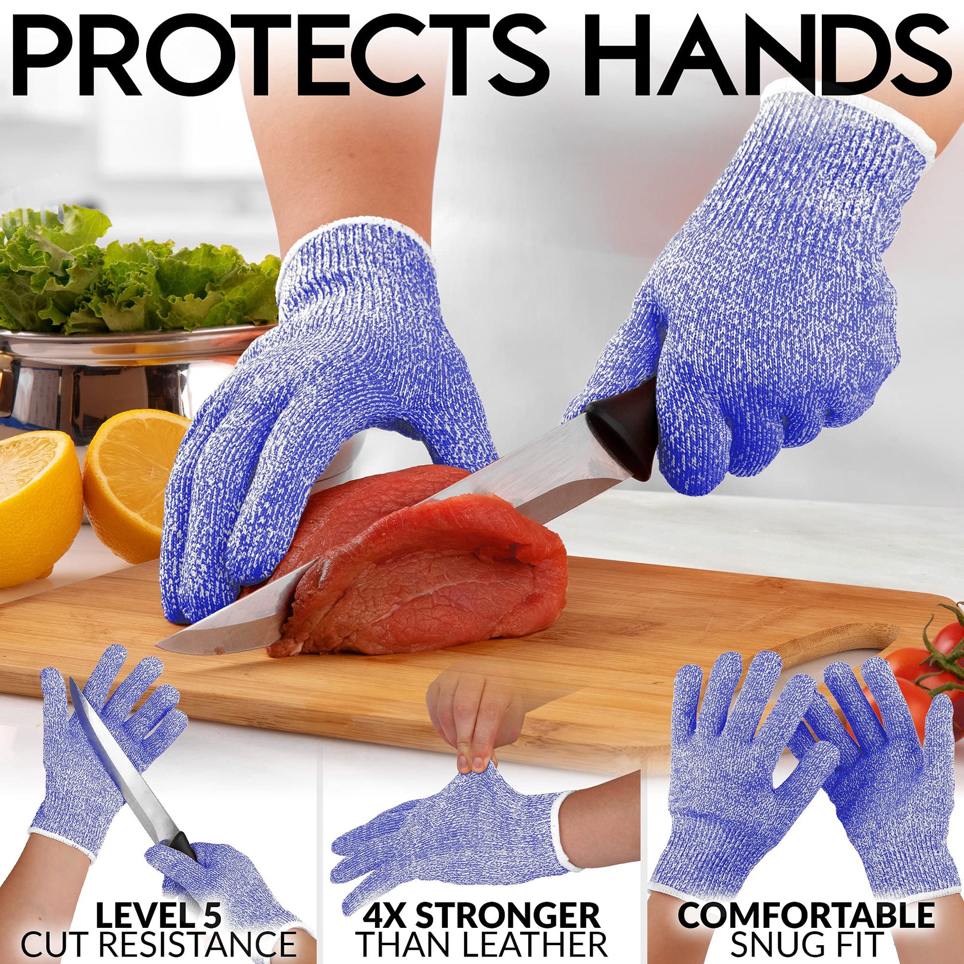 Guantes anticorte uso cocina según certificado