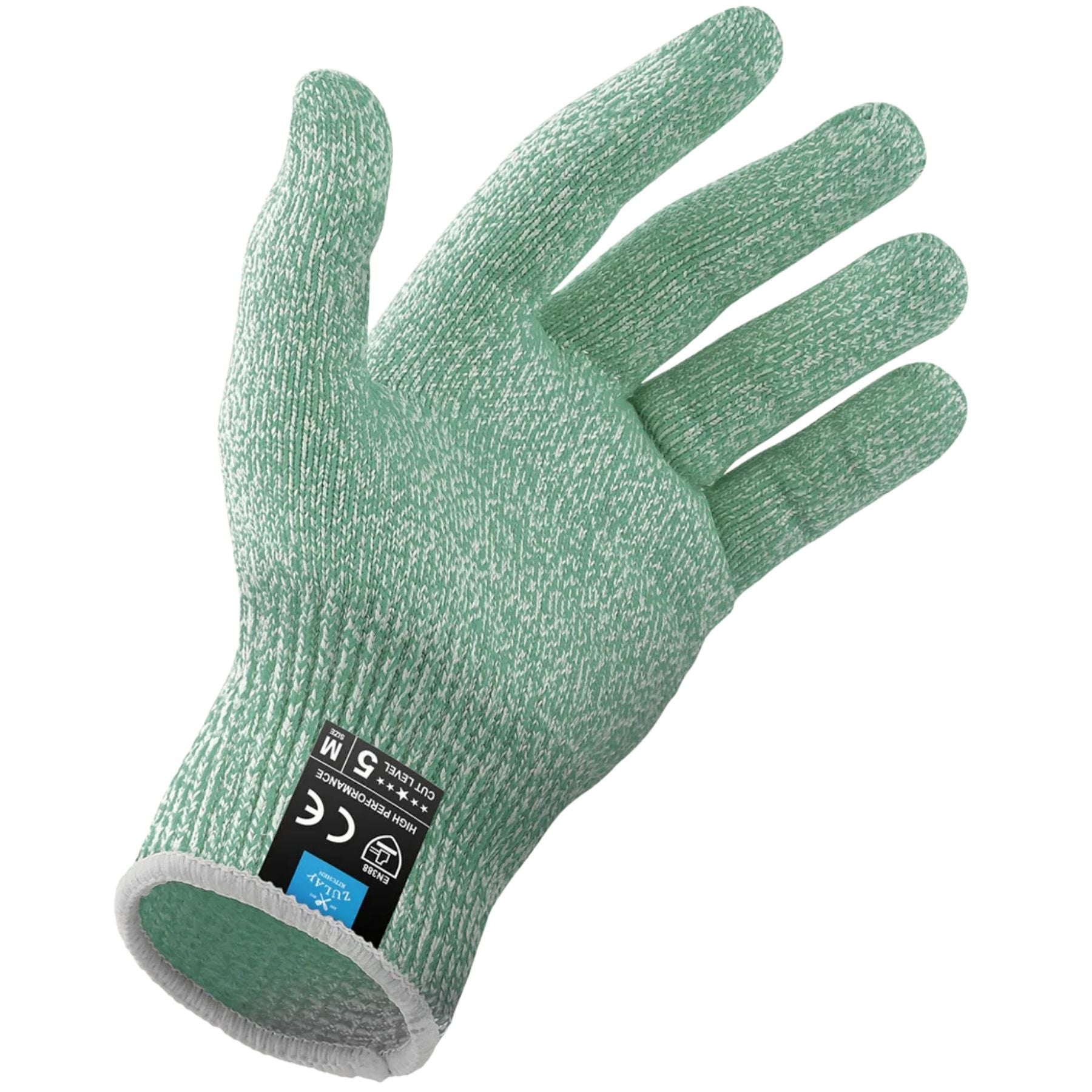 Guantes anticorte verde lavables máquina
