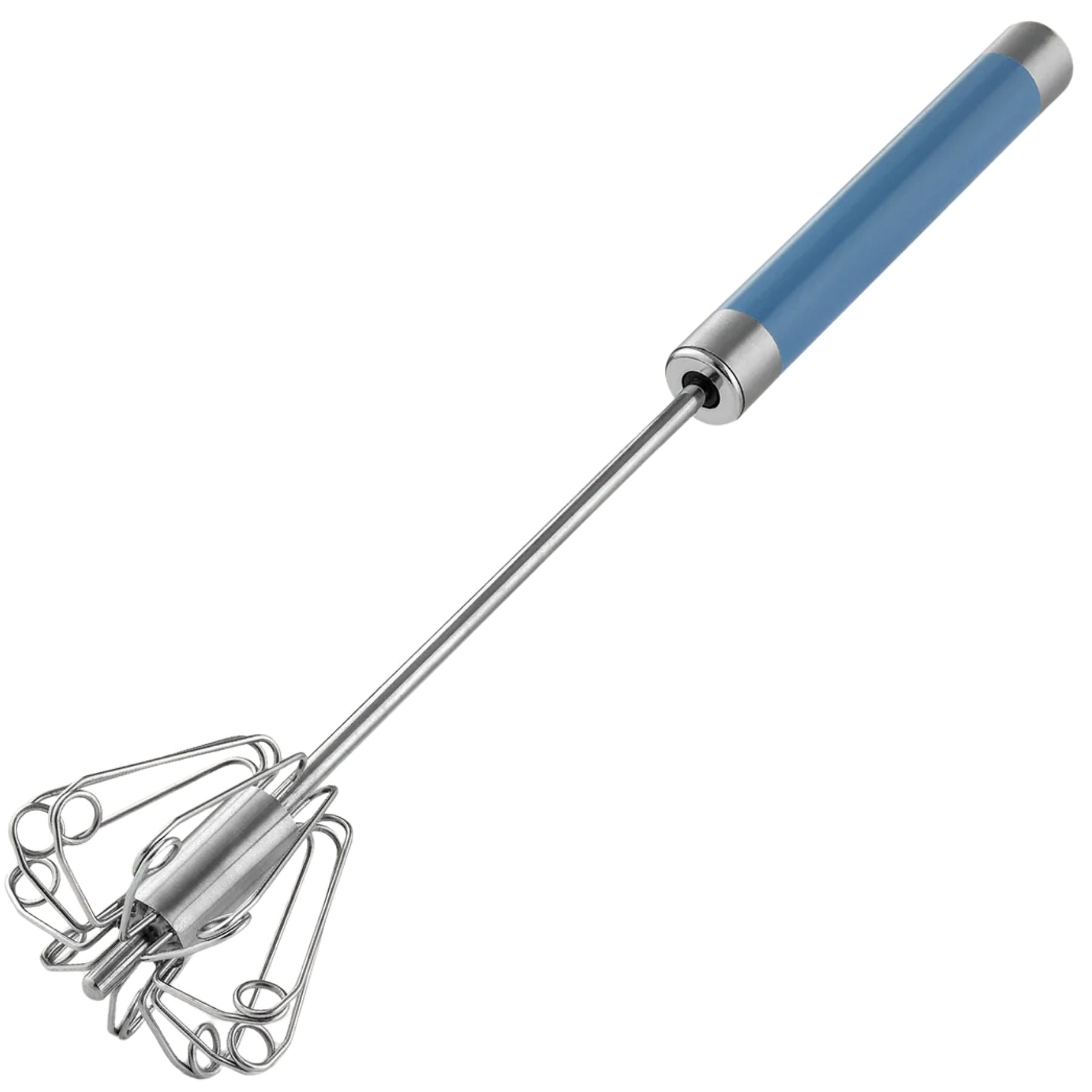 Batidor manual push acero inoxidable visto de lado