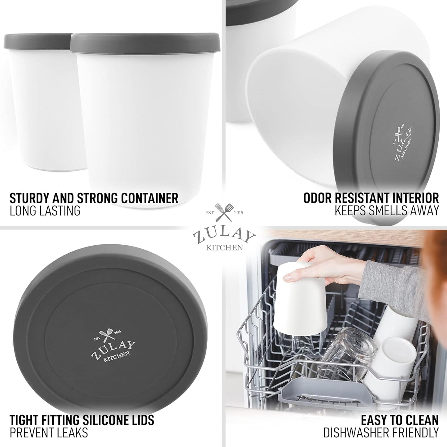 Tarrinas helado apilables congelador BPA-free