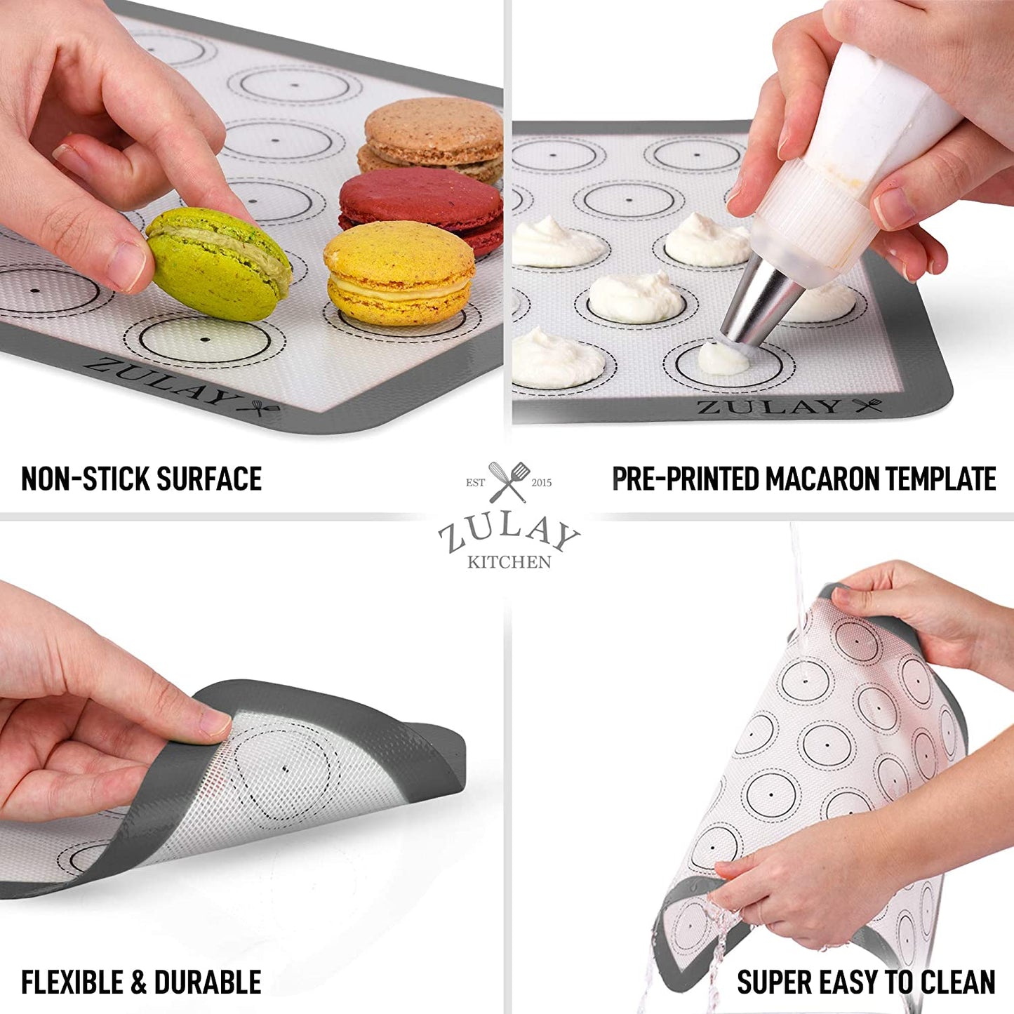 Tapetes silicona macarons antiadherentes lavavajillas