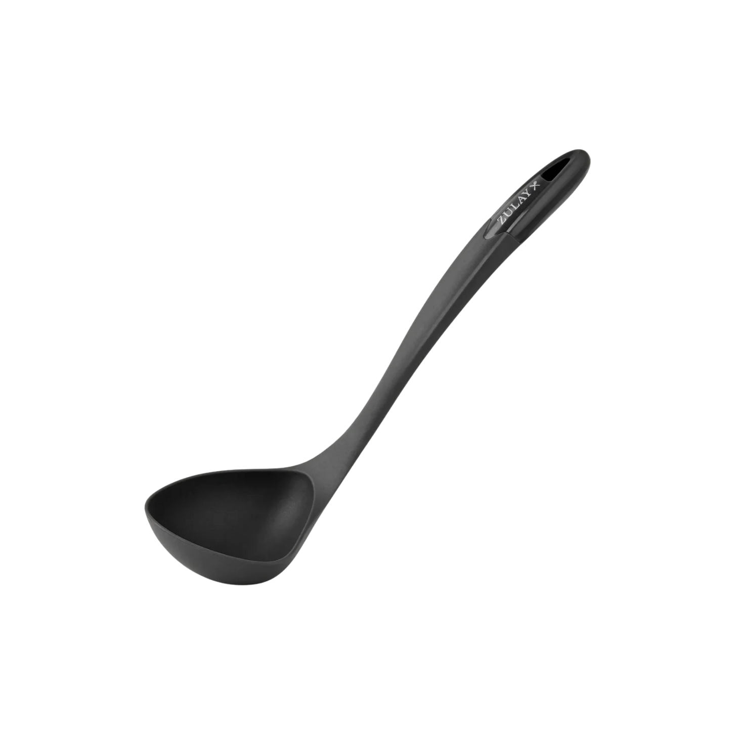 Cucharon sopa nylon negro 35cm