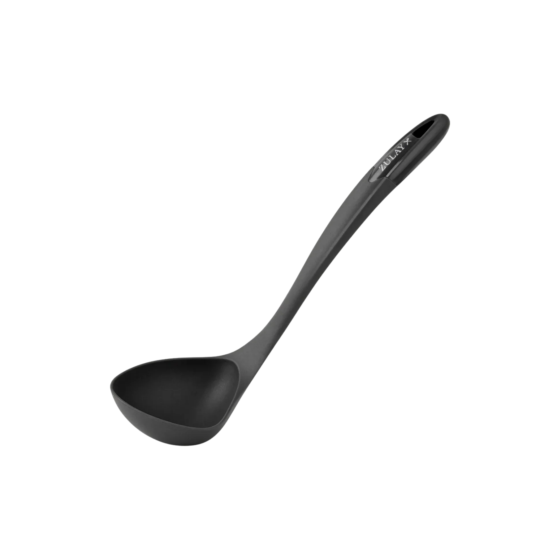 Cucharon sopa nylon negro 35cm