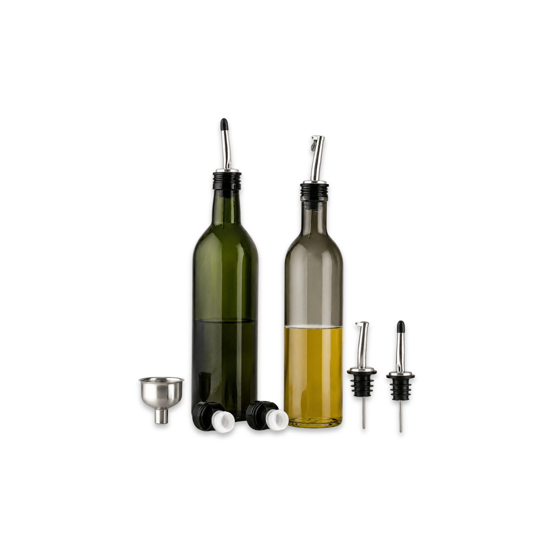 Dispensador aceite oliva pack oscuro y transparente