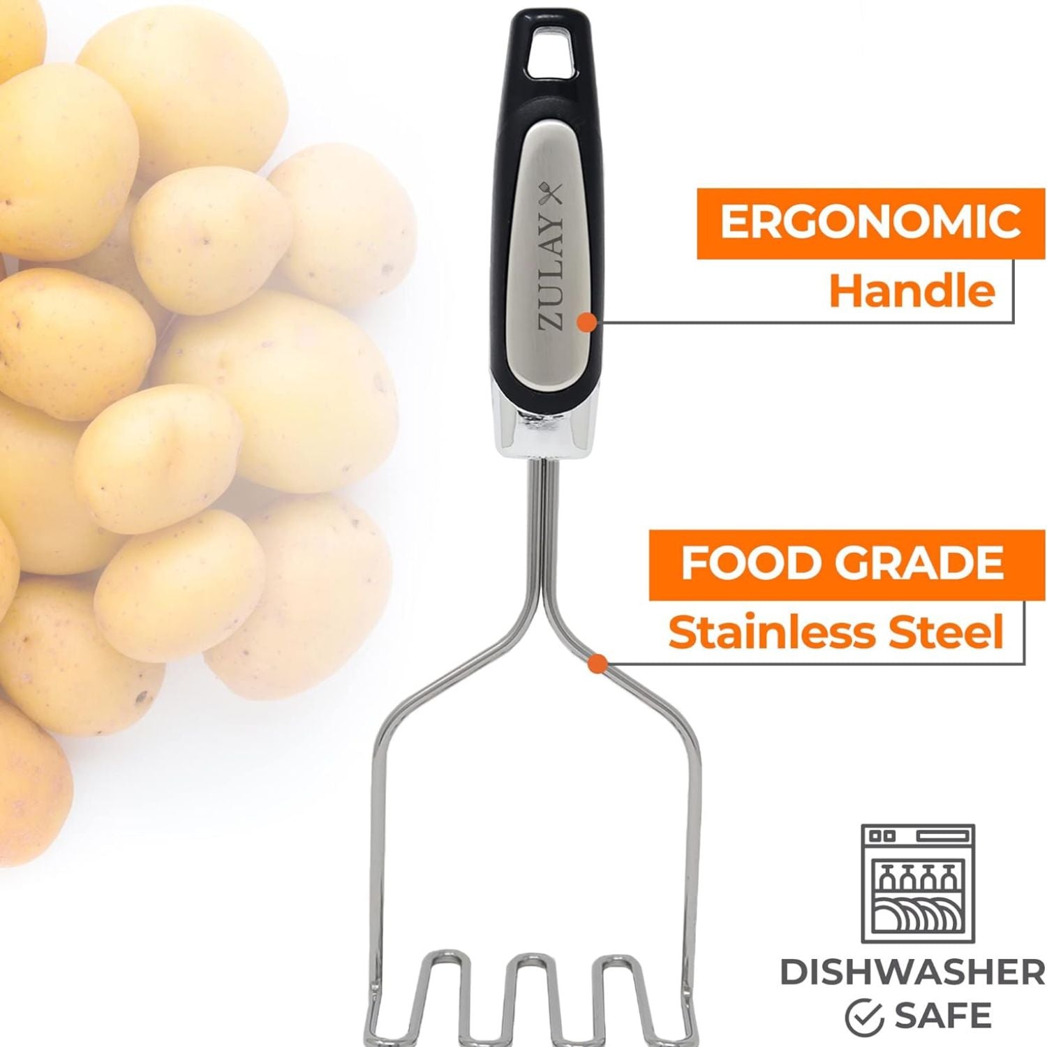 Aplastador patatas mango ergonómico cocina