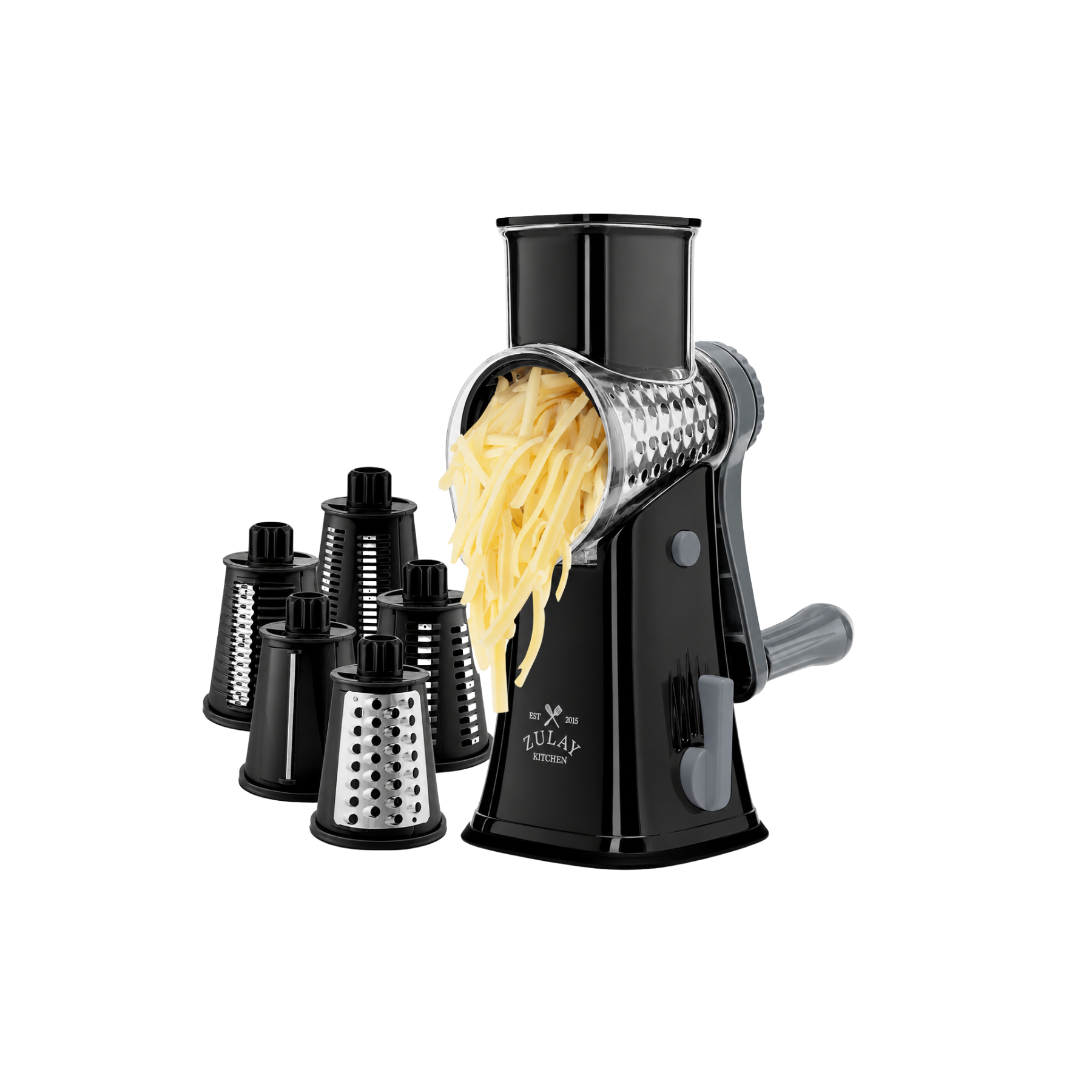 Rallador giratorio queso 5 cuchillas negro