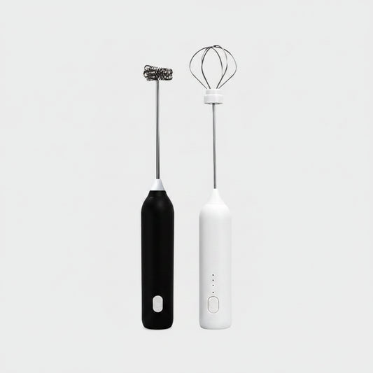 Espumador de leche electrico recargable USB-C doble cabezal