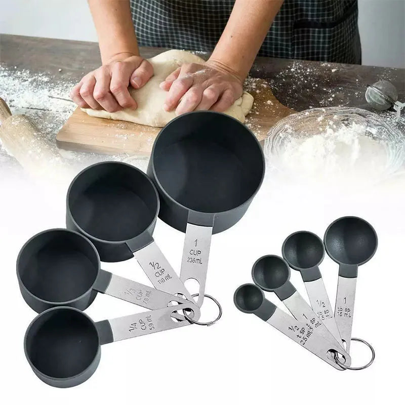 Set 8 cucharas medidoras magneticas acero inoxidable doble extremo