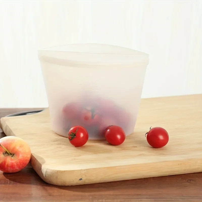 Bolsas reutilizables silicona platino 1L pack 4 cierre hermetico