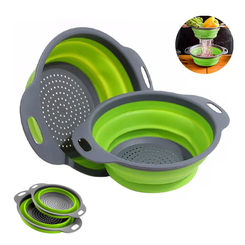 Coladores plegables silicona 3.5L pack 2 ahorra espacio