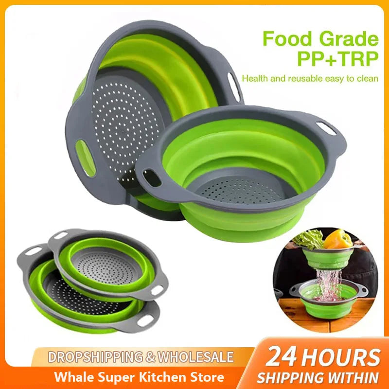 Coladores plegables silicona 3.5L pack 2 ahorra espacio