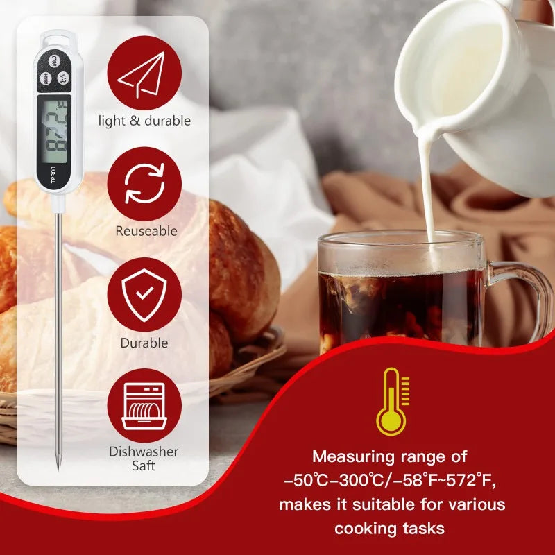 Termometro de cocina digital lectura instantanea sonda acero