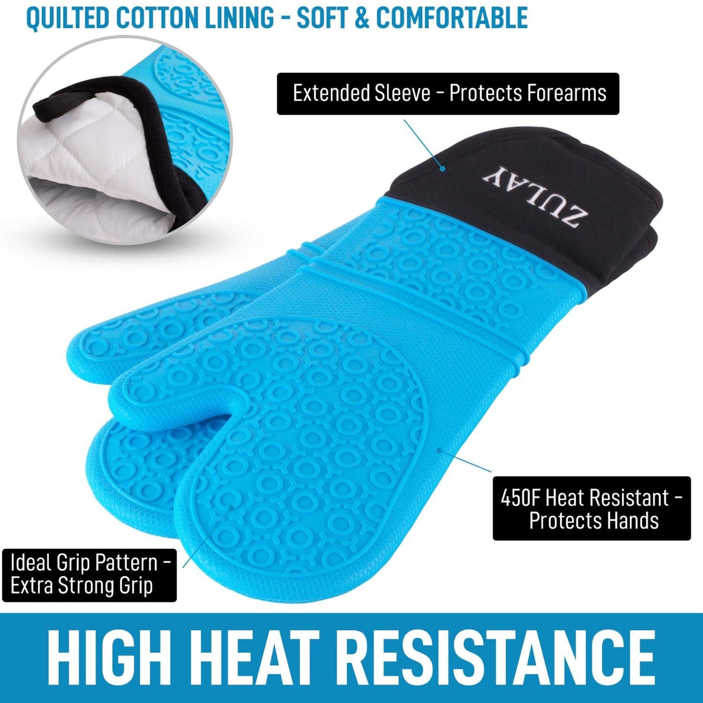 Guantes horno silicona resistentes calor 230°C
