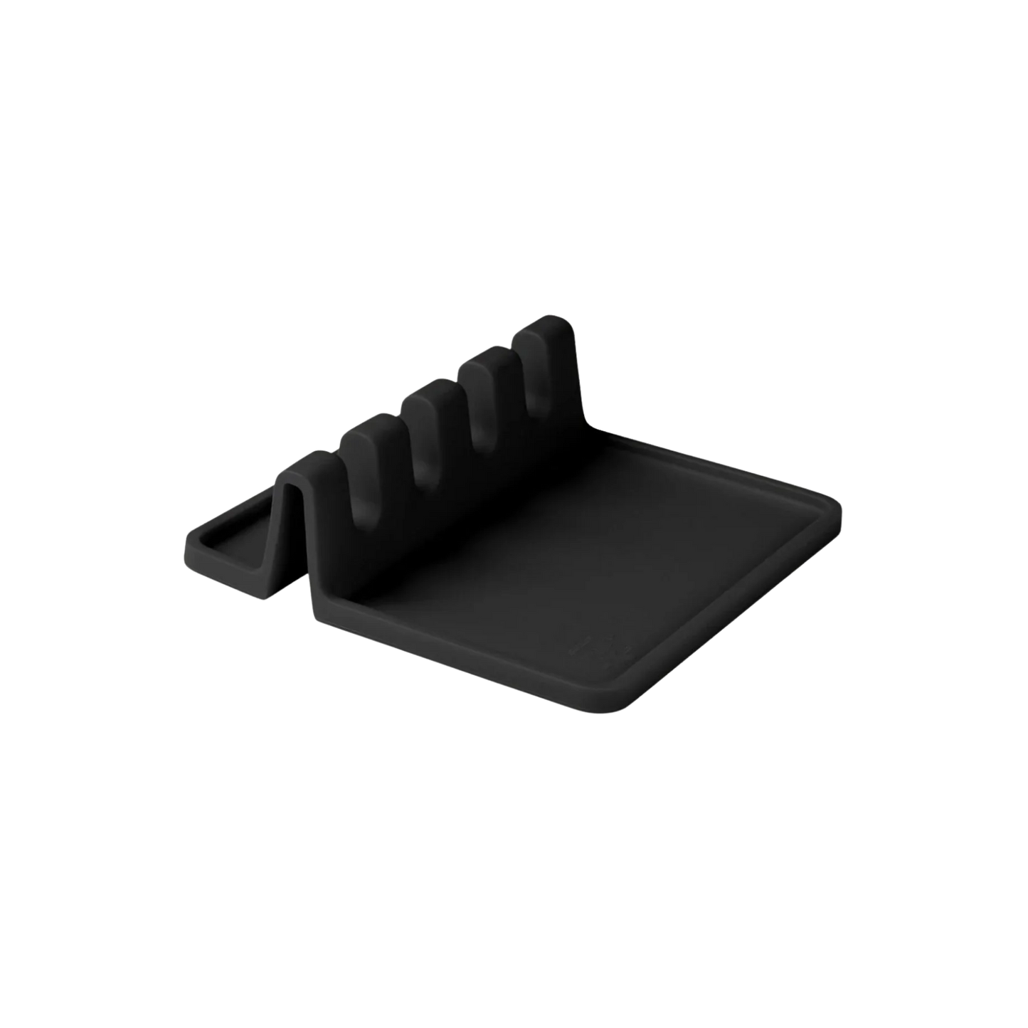 Soporte para cucharas y tapas de silicona negro