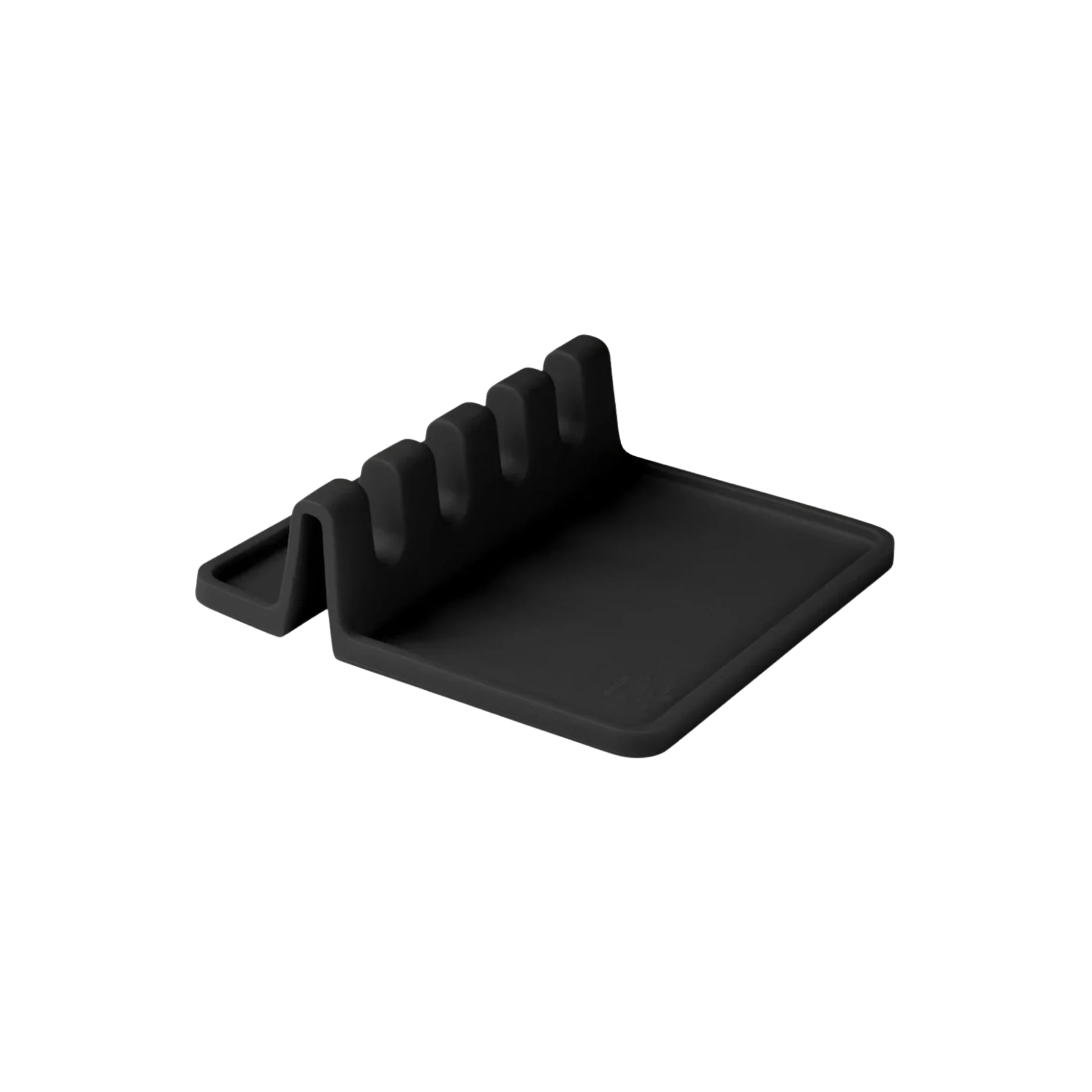 Soporte para cucharas y tapas de silicona negro
