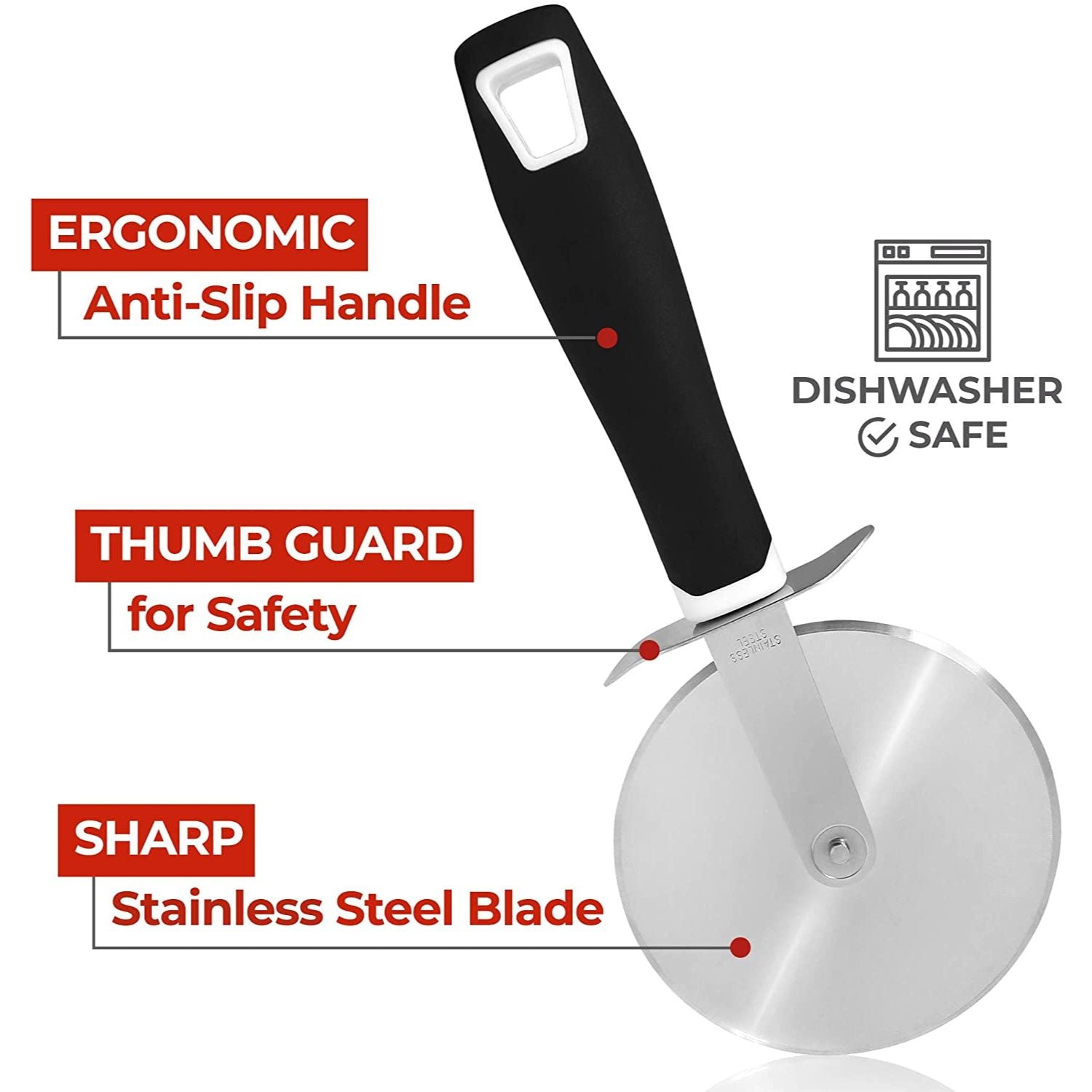 Pizza cutter rueda cuchilla afilada toppings