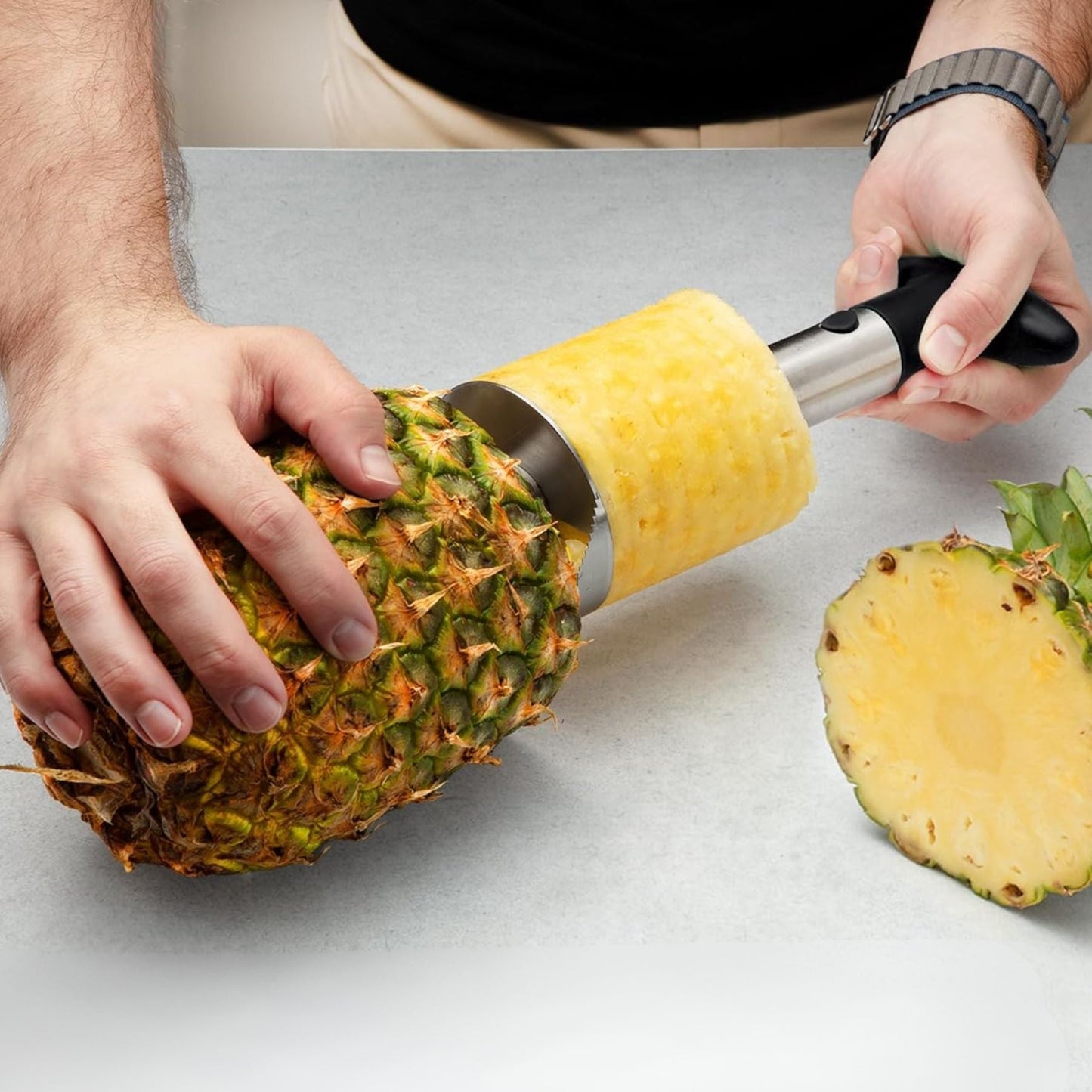 Pelador piña rodajas perfectas cocina