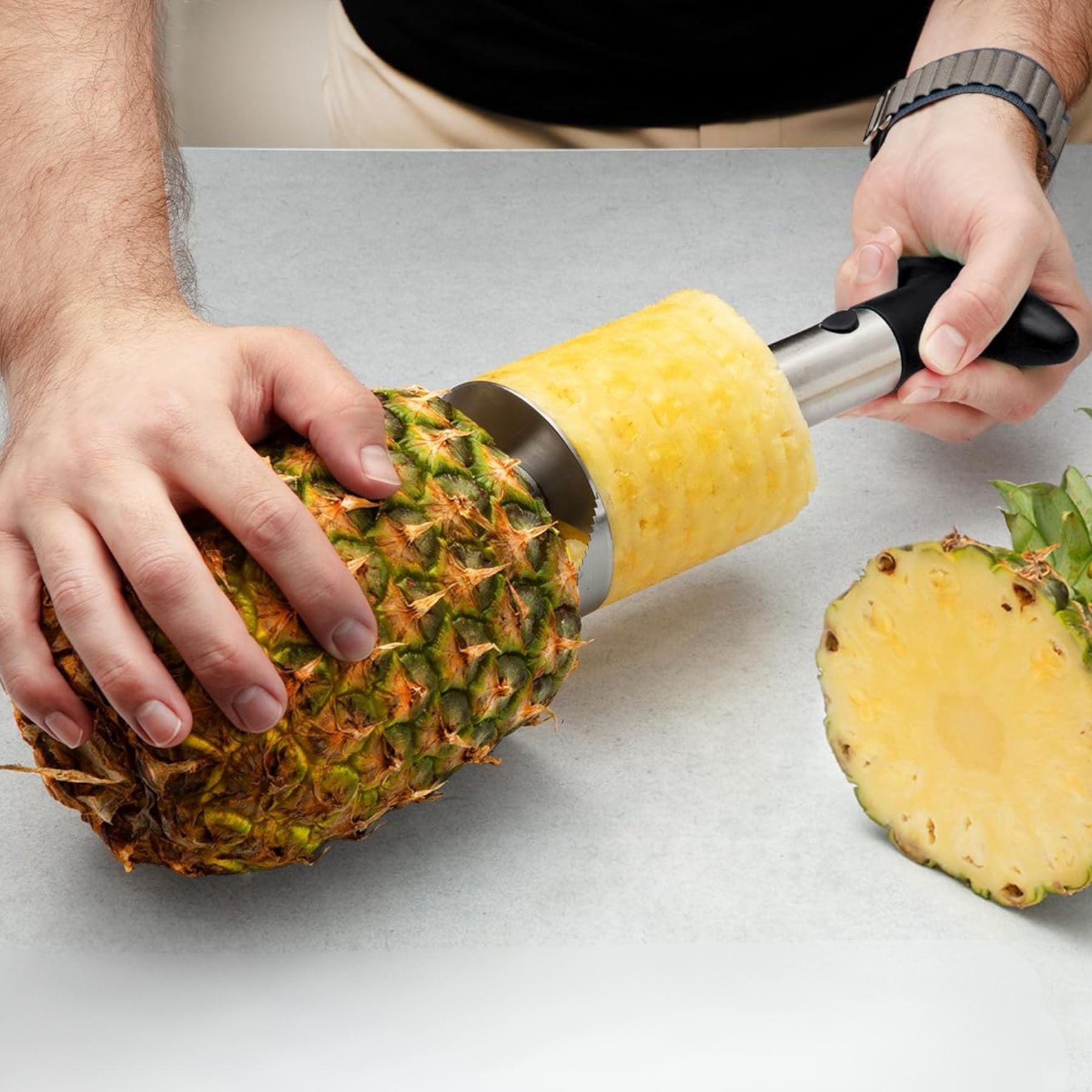 Pelador piña rodajas perfectas cocina