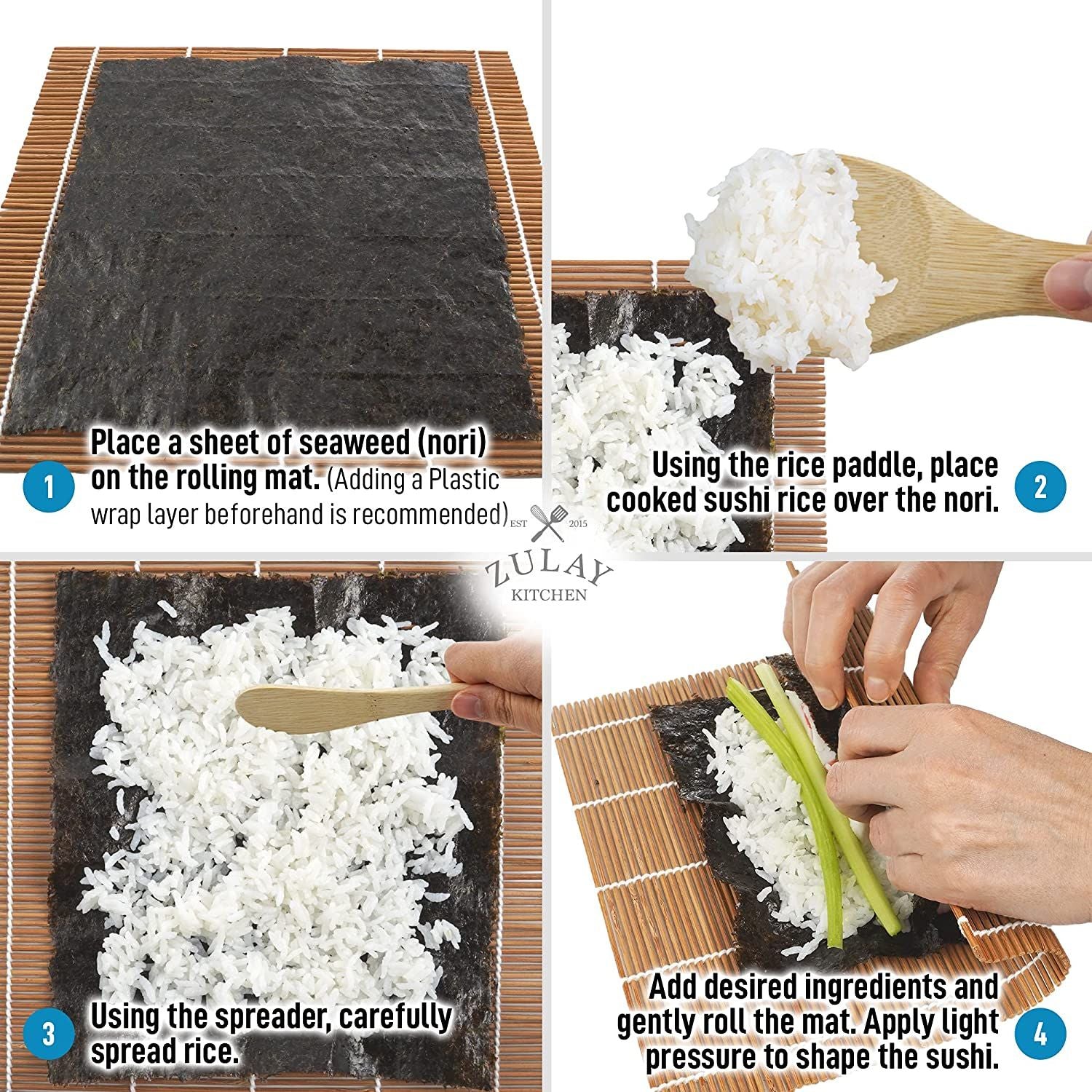 Kit sushi casero esterilla bambú maki