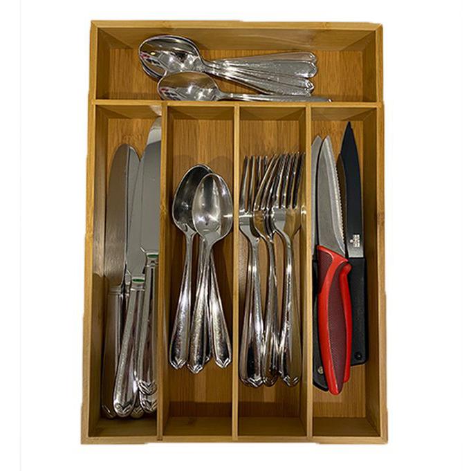Organizador cajones cocina bambu natural extensible 30-45cm