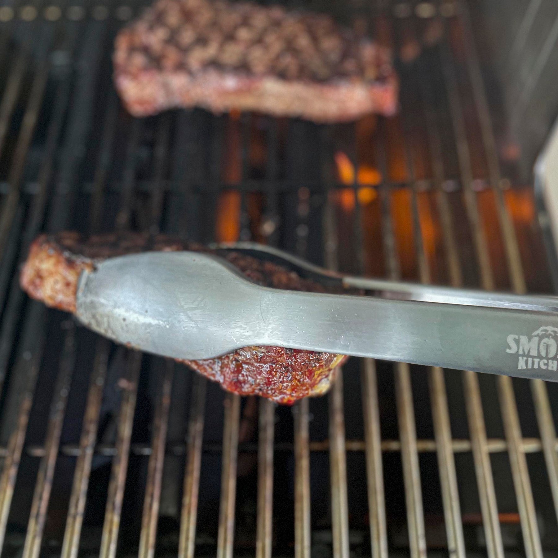Pinzas largas grill carnes verduras