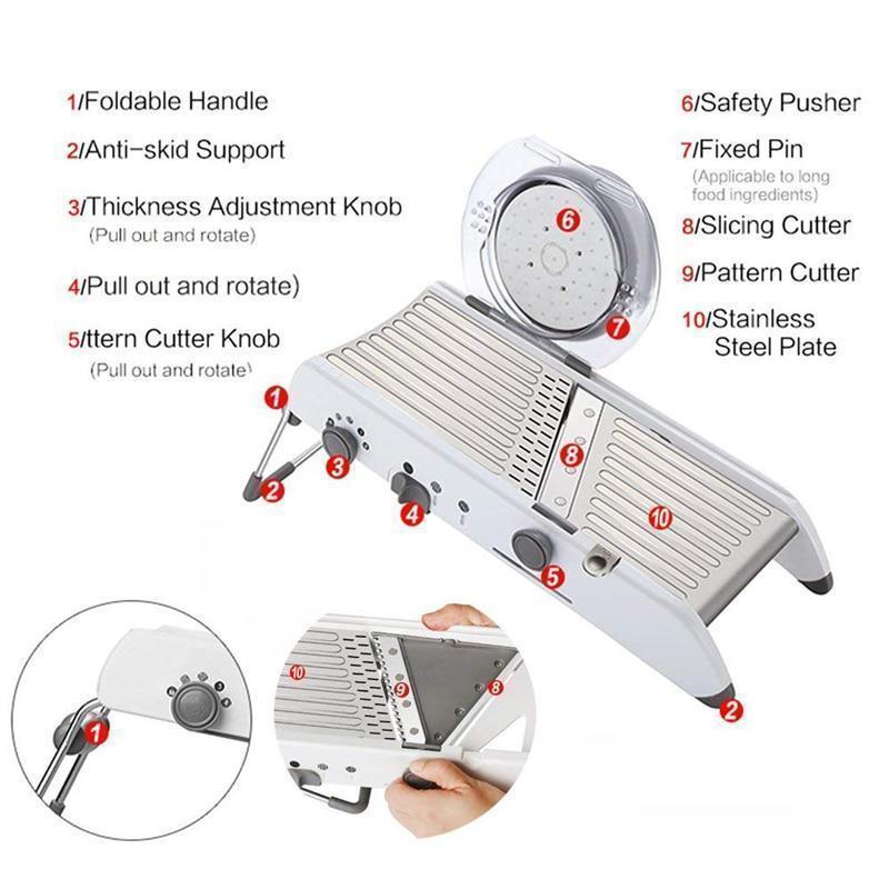Mandolina 5 posiciones grosor ajustable