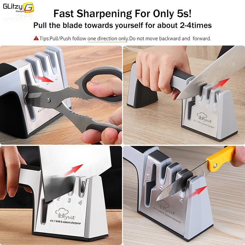 Afilador de cuchillos profesional 3 fases diamante ceramica tungsteno