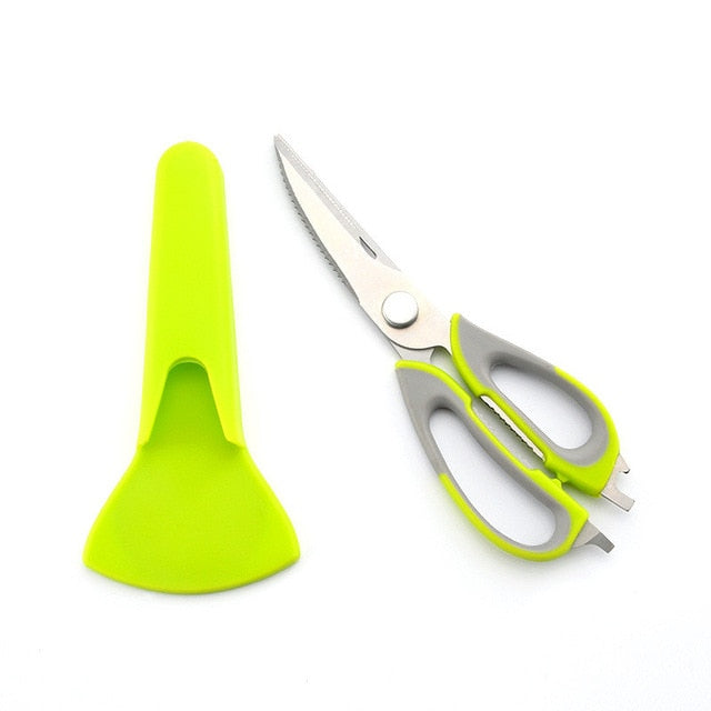 Set tijeras cocina acero inoxidable con funda