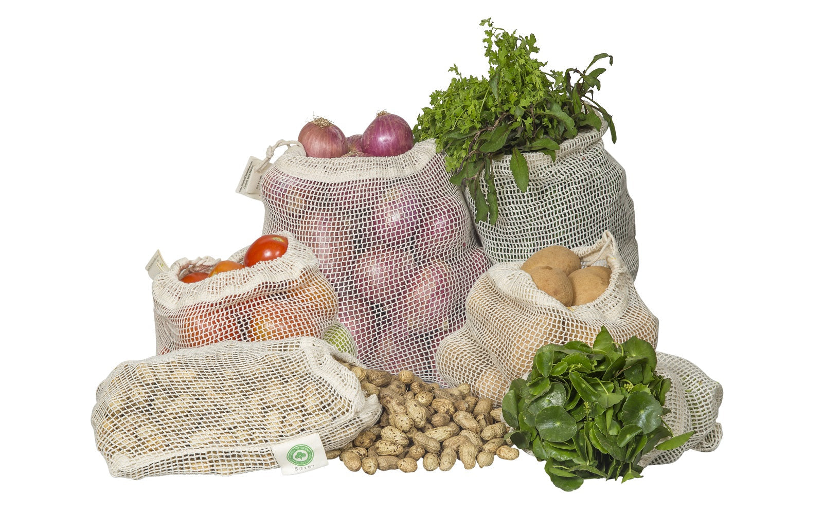 Bolsa malla algodón orgánico fruta lavable